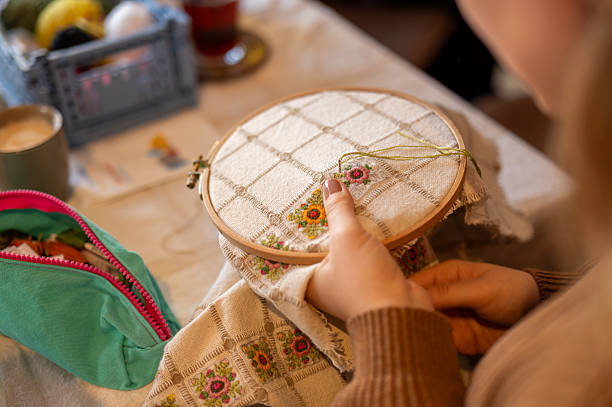 Embroidered napkins and towels